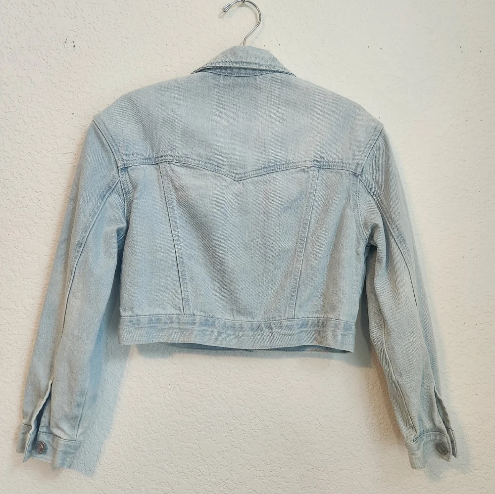 Levi's Silver Tab‎ Cropped Denim Jean Jacket Teen Girl's, Size M (10-12 years)